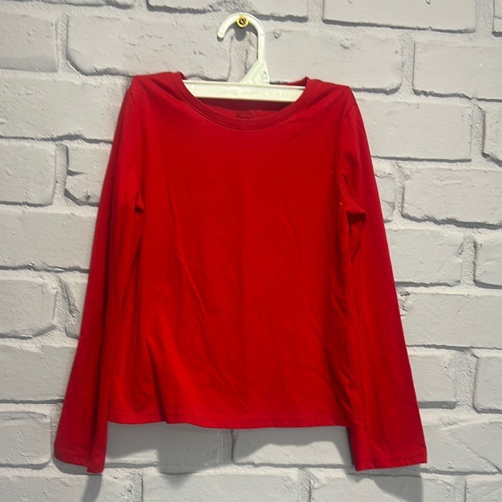 NWOT Wonder Nation Vibrant Red Long Sleeve Tee size 6-6X S